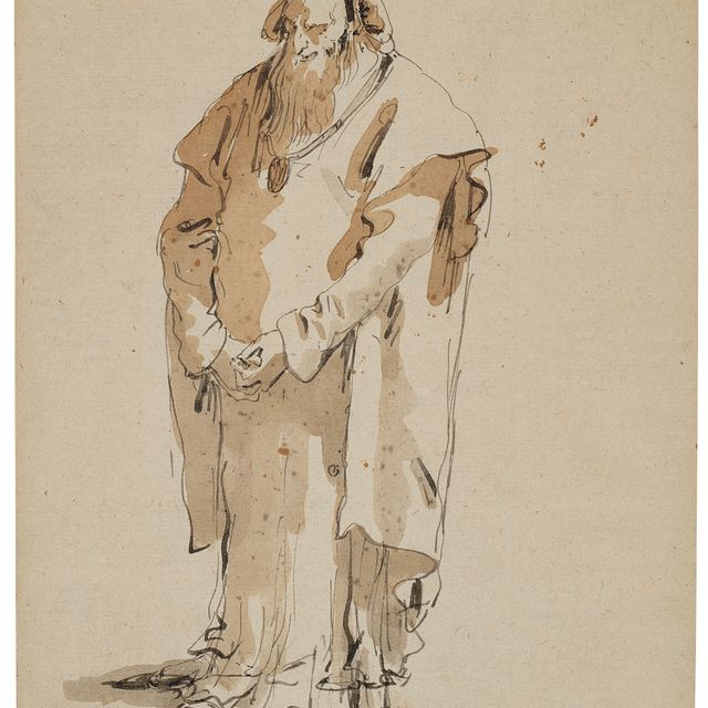 Giovanni Battista Tiepolo — Бородатый азиат, смотрящий налево