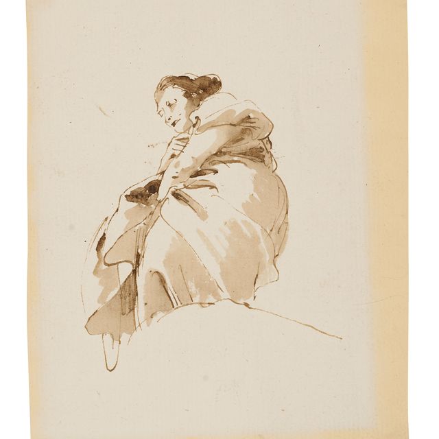 Giovanni Battista Tiepolo — Стоящая женщина, видимая снизу