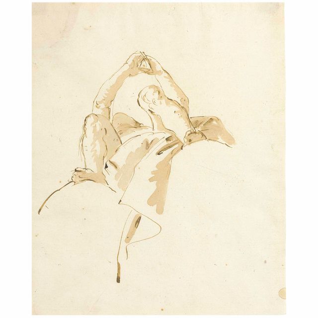 Giovanni Battista Tiepolo — Фигура, изображенная ди сотто в "су", с поднятыми над головой руками