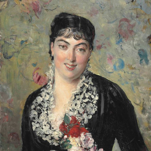 Giovanni Boldini — Женский портрет с букетом роз