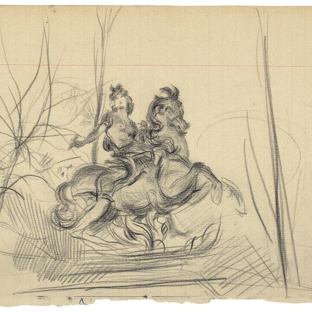 Giovanni Boldini — Этюд перед статуей Людовика XIV в Бернине