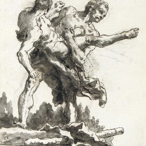 Giovanni Domenico Tiepolo — Геракл и Антей