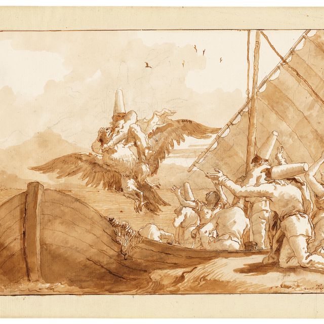 Giovanni Domenico Tiepolo — Пунчинелло унес орел