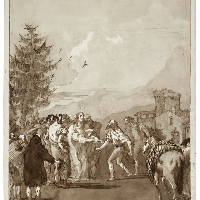 Giovanni Domenico Tiepolo — Иисус исцелил двух слепцов из Иерихона