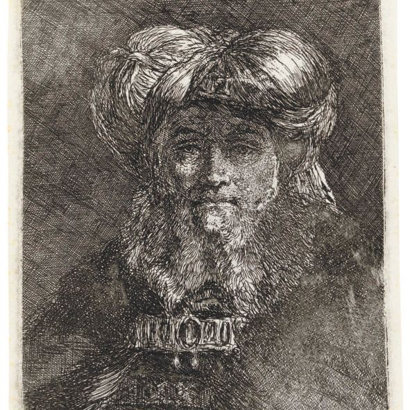 Giovanni Domenico Tiepolo — Старик, в манере Рембрандта, из "Ракколта ди Тесте I" (Де Весме, 140; Рицци, 184)