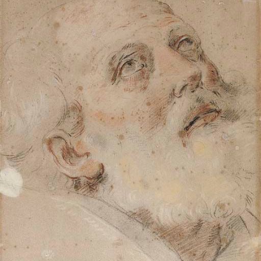 Guido Reni — Святой Петроний смотрит вверх, направо