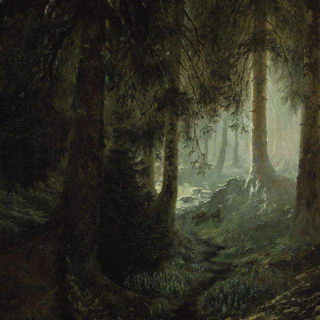 Gustave Dore — Олень в лесном пейзаже