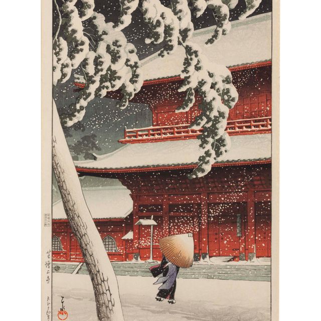 Hasui Kawase — Шиба Дзодзодзи (храм Дзодзодзи, Шиба), из серии "Токио нидзюкэй" ("Двадцать видов Токио"), 1925 год