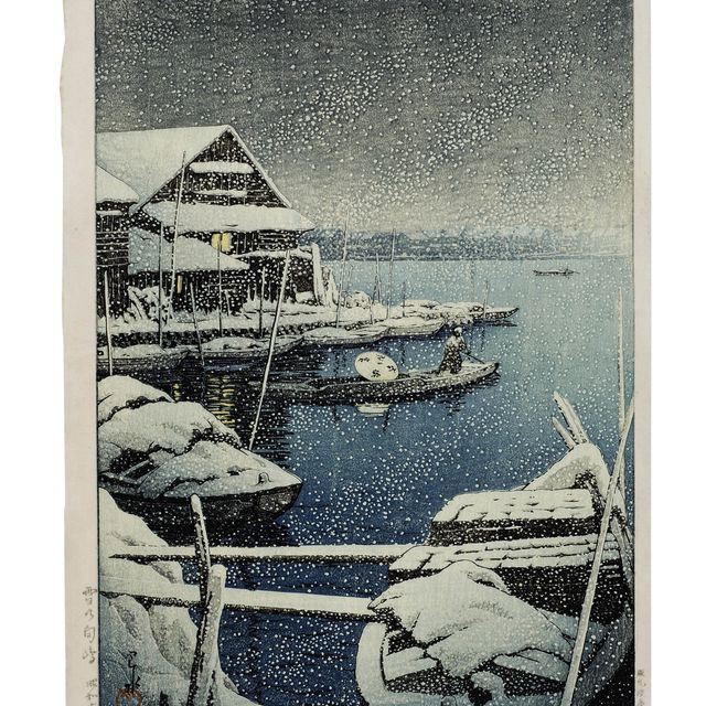 Hasui Kawase — Юки но Мукодзима (Снег в Мукодзиме)