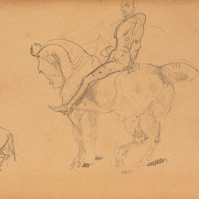 Henri de Toulouse-Lautrec — Рыцарь ( прямой ); Кавалер и двое всадников ( оборотная сторона )