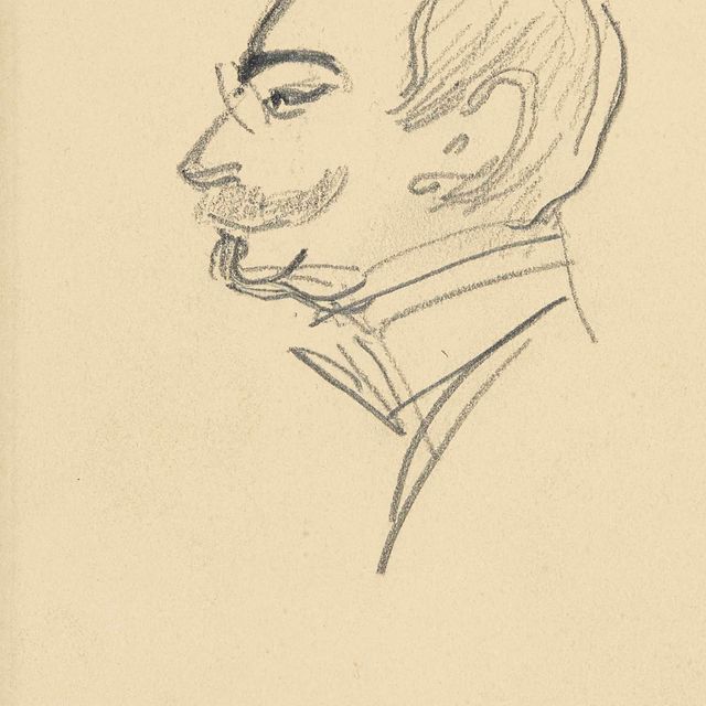 Henri de Toulouse-Lautrec — Дом престарелых: Портрет человека в профиль (спереди); Вводная часть для поддержки сына (сзади)