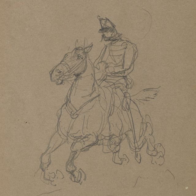 Henri de Toulouse-Lautrec — Ульхан-рыцарь ( справа ); Наш и хозяйский ( сзади )