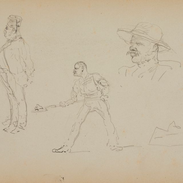 Henri de Toulouse-Lautrec — Этюды о персонажах ( лицевая сторона ); Этюды о вуалях ( оборотная сторона )