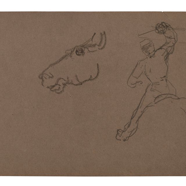 Henri de Toulouse-Lautrec — Кавалерия ( спереди ) ; Этюд о рыцаре и кавалершах-душах ( сзади )