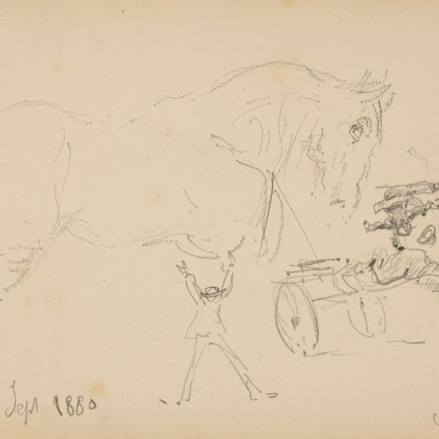Henri de Toulouse-Lautrec — Рыцарь профиля и атташе ( спереди ); Атташе-улан ( сзади )