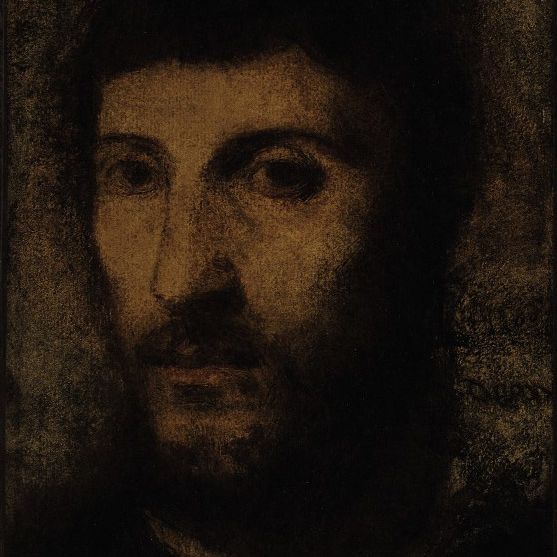 Henri Fantin-Latour — "Тет-а-тет с портретом человека", копия Апре Тициана
