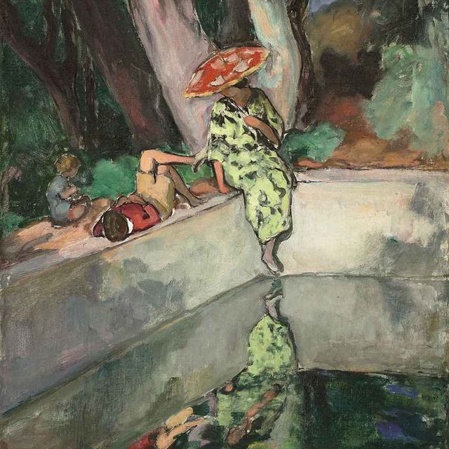 Henri Lebasque — Мужчина, женщина и дети на берегу бассейна