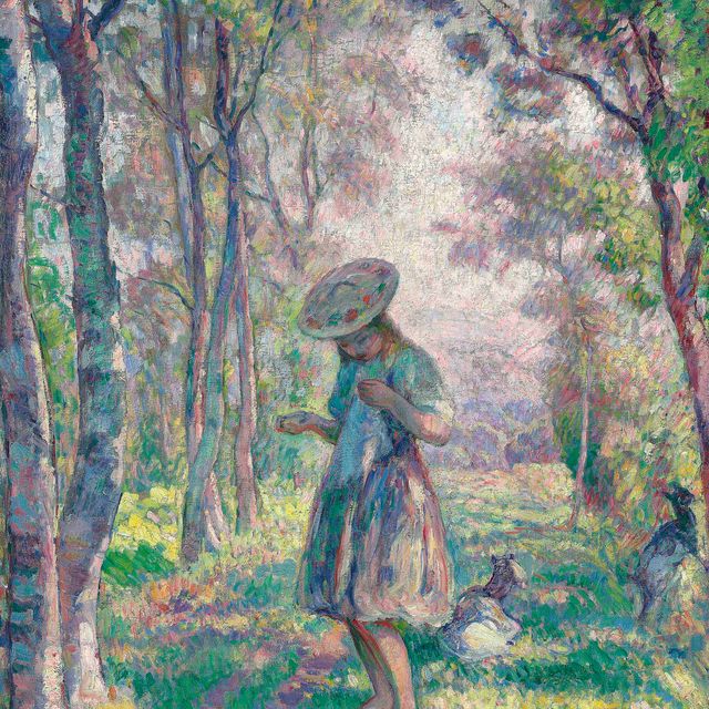 Henri Lebasque — Филе и шевроле в лесу Пьерфонов