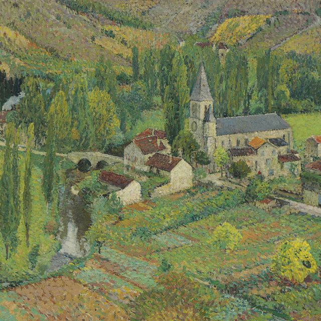 Henri Martin — Эглиз, школа и мост Лабастид-дю-Верт