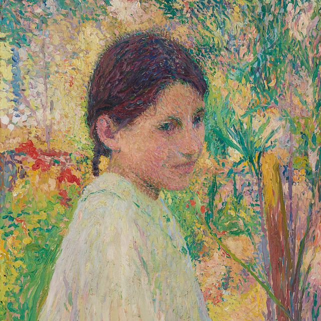 Henri Martin — Бюст молодой девушки из трех кварталов в саду