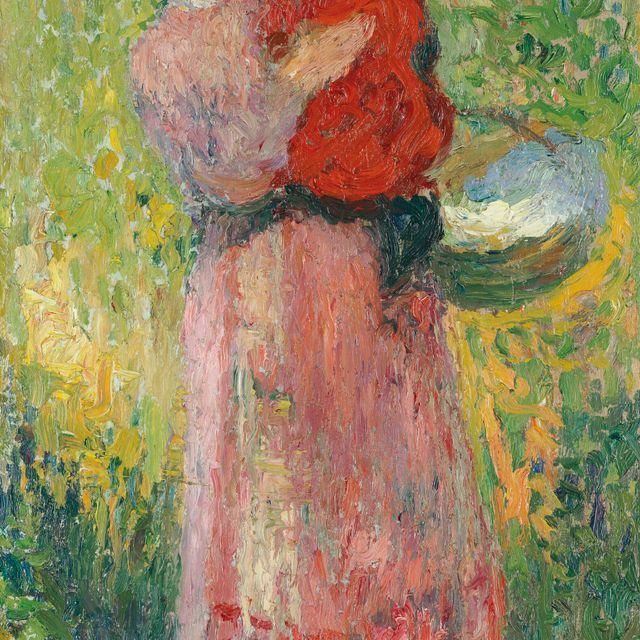 Henri Martin — Важная женщина без бюстгальтеров, в розовом цвете