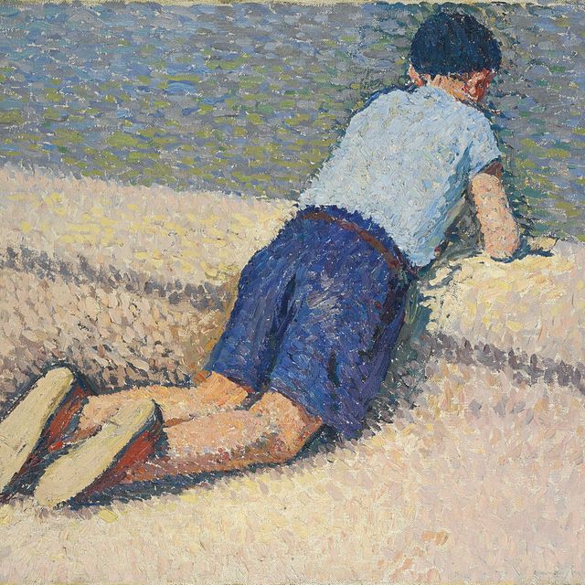 Henri Martin — Отель Garçonnet agenouillé на берегу озера Маргель в Люксембурге, в Париже