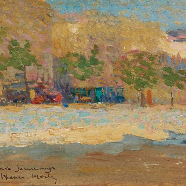 Henri Martin — Улица юн вилль (справа) ; Эскиз платежной системы (сзади)