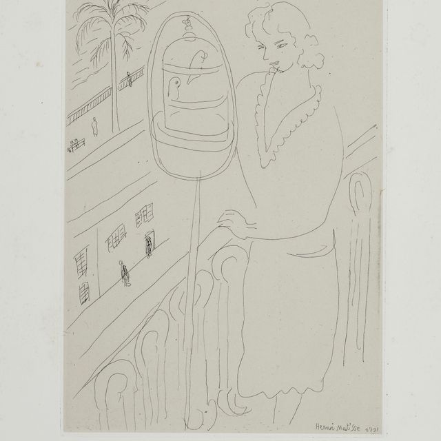 Henri Matisse — Молодая женщина на балконе, наблюдающая за перрушами