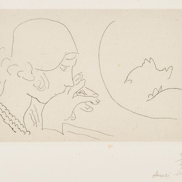 Henri Matisse — Молодая женщина, созерцающая мир румян от пуассонов