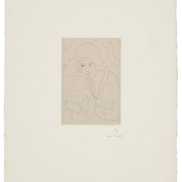 Henri Matisse — Молодая женщина с голландской прической, с уважением к пуассонам