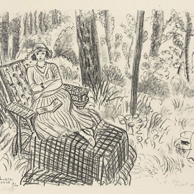 Henri Matisse — Молодая девушка в шезлонге на открытом воздухе (D.-M. 425)
