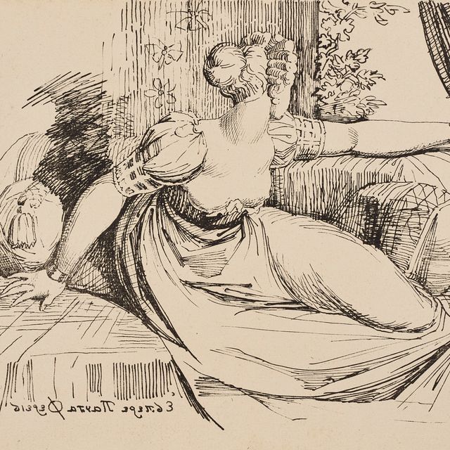 Henry Fuseli — Женщина, сидящая у окна (Вечер, который Ты приносишь всем), из образцов полиавтографии