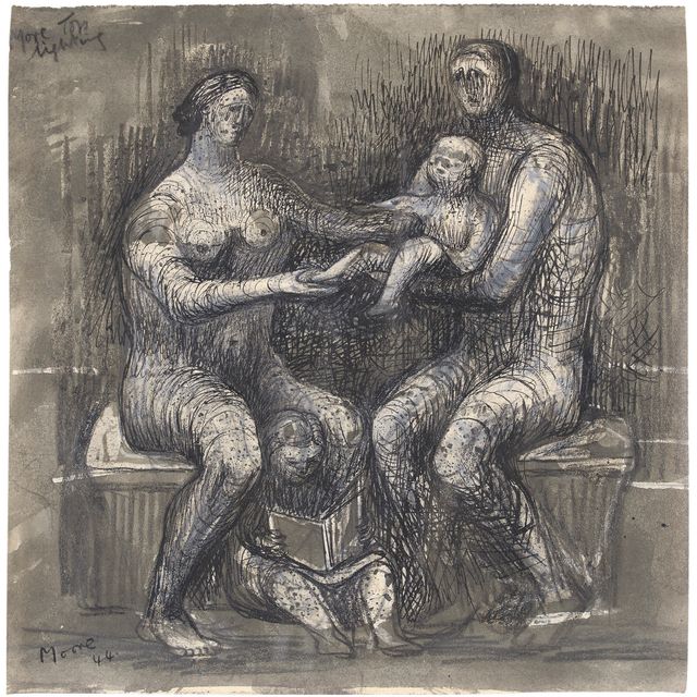 Henry Moore — Сидящая семейная группа