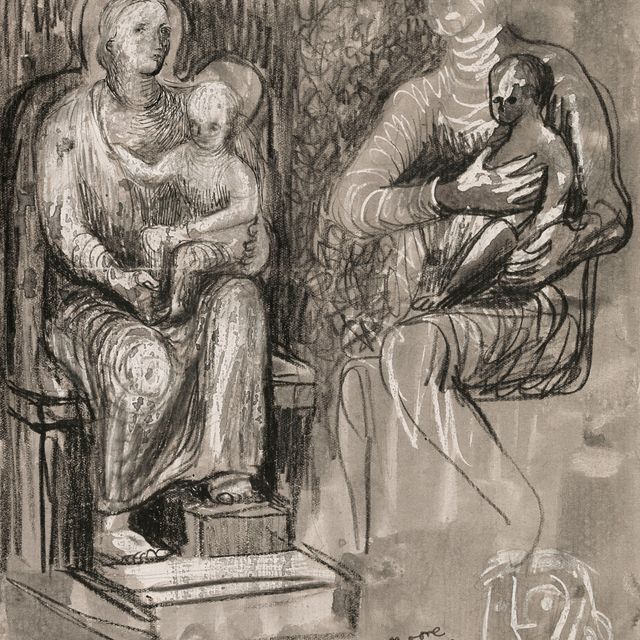 Henry Moore — Этюды Мадонны с младенцем