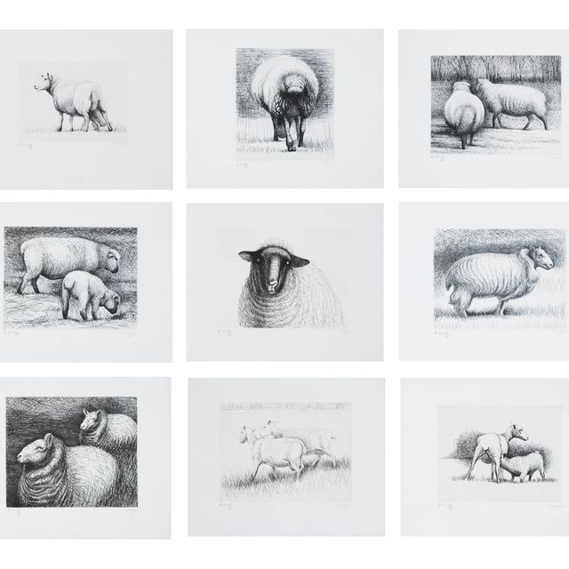 Henry Moore — Девять пластинок из альбома Sheep (C. 197, 200-201, 227-232)