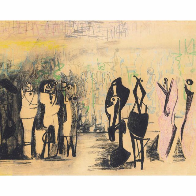 Henry Moore — Рисунок для скульптуры из металла