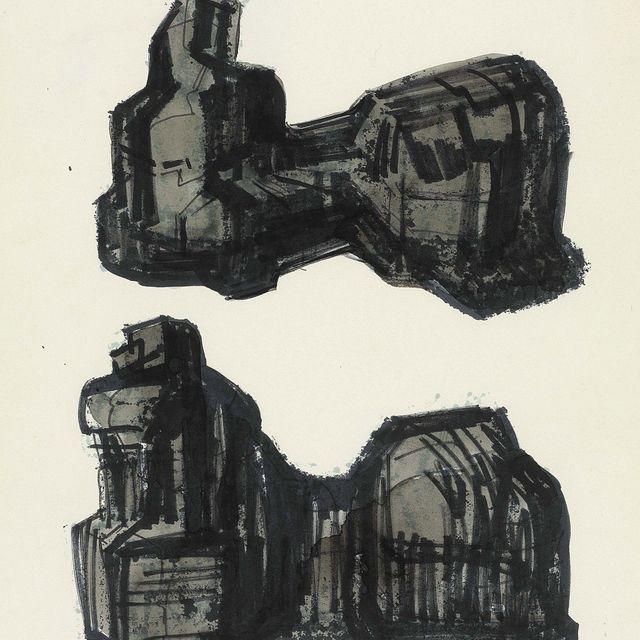 Henry Moore — Две каменные Лежащие фигуры