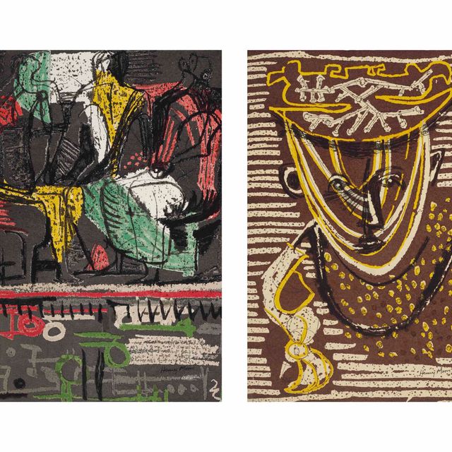 Henry Moore — Три сидящие фигуры; Голова