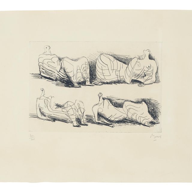 Henry Moore — Четыре задрапированные Фигуры, Лежащие навзничь