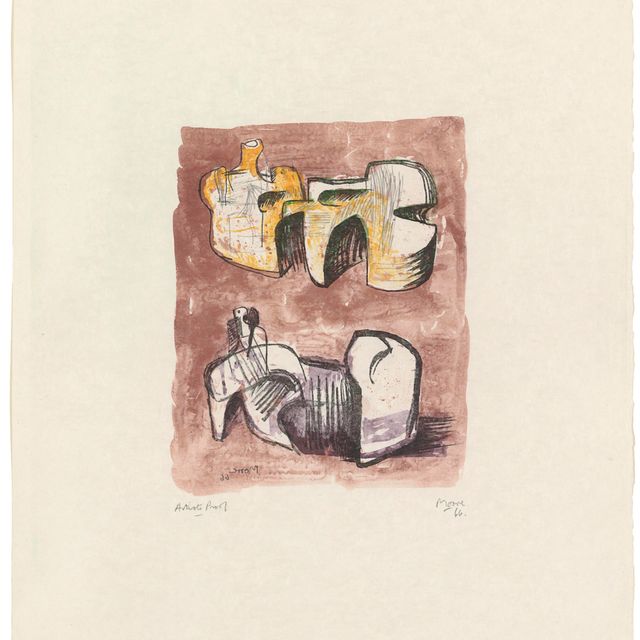 Henry Moore — Две монументальные Лежащие фигуры
