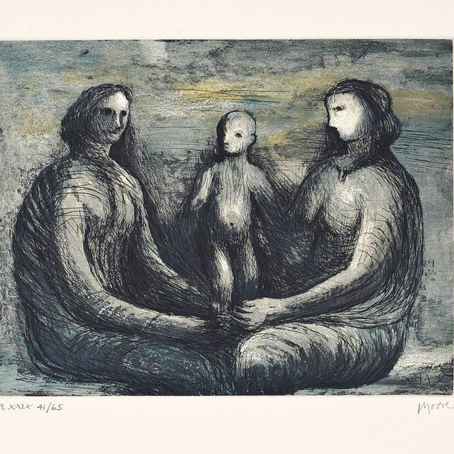 Henry Moore — Мать и дитя: Четыре тарелки