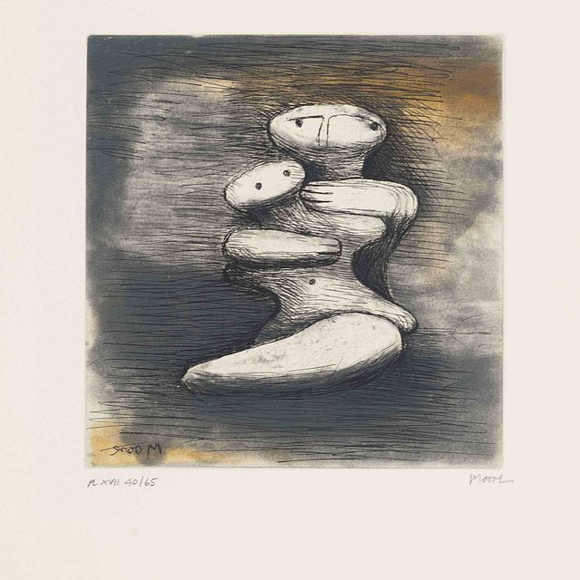 Henry Moore — Мать и дитя XVII, из серии "Мать и дитя" (Cramer 687)