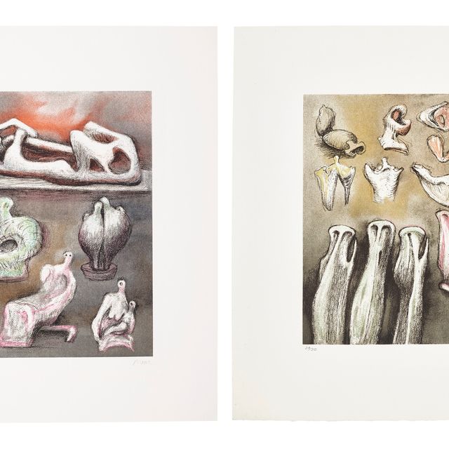 Henry Moore — Две гравюры художника
