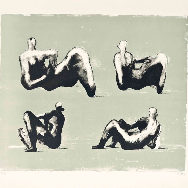 Henry Moore — Четыре лежащие фигуры, работы: Омаджо и Микеланджело