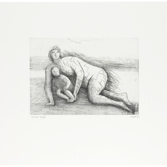 Henry Moore — Мать и дитя : две тарелки