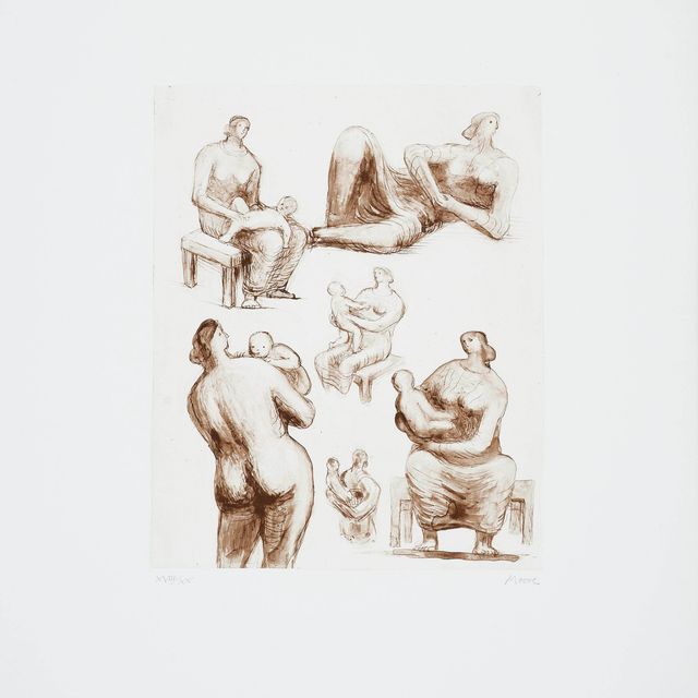 Henry Moore — Этюды матери и ребенка и лежащая фигура (С. 452)
