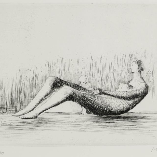 Henry Moore — Мать и дитя, лежащие полулежа, I профиль (C. 514)