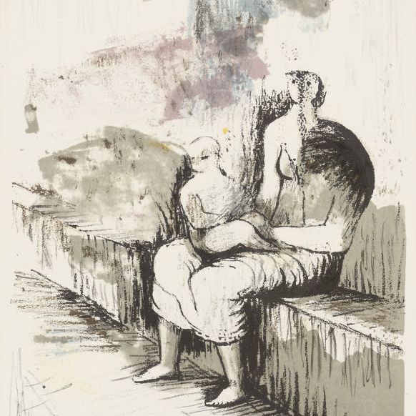 Henry Moore — Сидящие мать и дитя (Cramer 367)