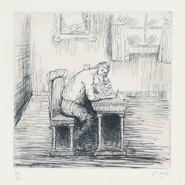 Henry Moore — Девушка, делающая домашнее задание II (Крамер 327)