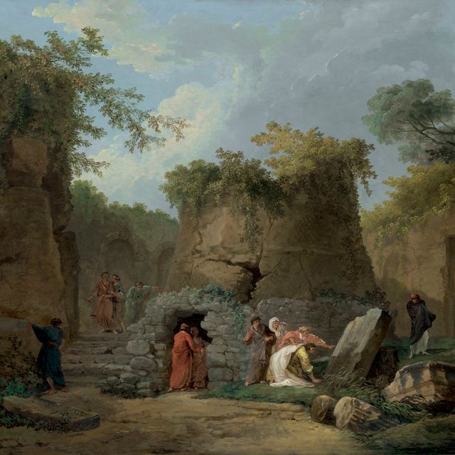 Hubert Robert — Могила Вергилия в Позилипо, Неаполь